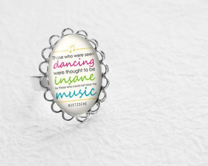 Nietzsche Quote Ring Dance Silver Lace Adjustable by petiteVanilla, $ ...
