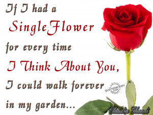 ... For Every Time I Think About You, I Could Walk Forever In My Garden