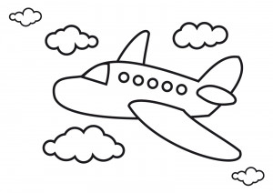 Line Drawing Passenger Plane
