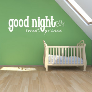 Home / Good Night Sweet Prince Wall Sticker Quote Wall Art
