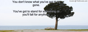 ... ve got to stand for something or you'll fall for anything. , Pictures