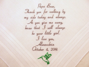 Father of the Bride Personalized Wedding Handkerchiefs Hankerchiefs ...