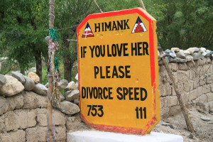 This biker collects the amazing road safety signs of Ladakh
