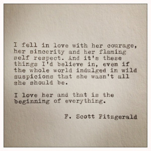 Scott Fitzgerald Love Quote Made On Typewriter