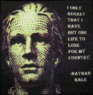 NATHAN HALE QUOTE - Printed Patch - Sew On - Vest, Bag, Backpack ...