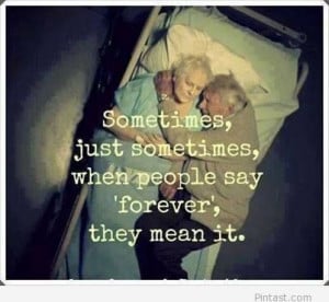 Amazing love quote with two old people picture