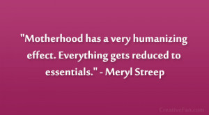 ... effect. Everything gets reduced to essentials.” – Meryl Streep