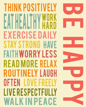 Be happy positive life quotes, typography quote, inspirational wall ...