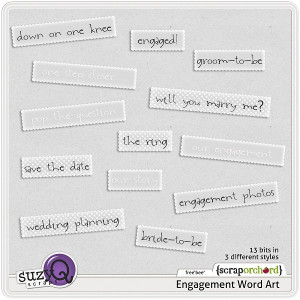digital scrapbook engagement word art
