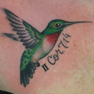 Groovy Hummingbird Tattoo Design