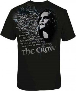 Crow- Face & Quote on a black shirt