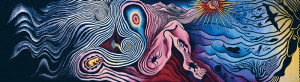 Judy Chicago The Creation 1984 wool, silk and gold threads 42 x 168 ...