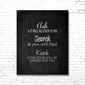 JESUS QUOTE | Ask, Search, Knock | PRINTABLE Artwork | Biblical Quote ...