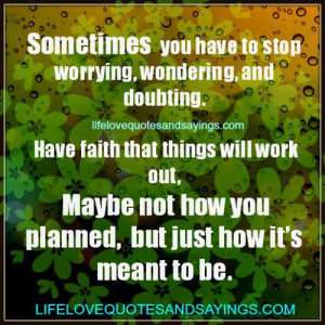 Sometimes You Have To Stop Worrying..