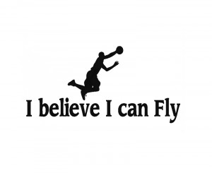 ... Quote Sticker Vinyl Art Lettering I Believe I Can Fly Basketball(China