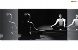 black and white photography yoga