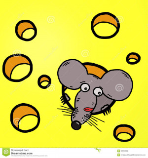 Funny Cartoon Illustration Mouse...
