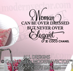 Details about Coco Chanel Quote Vinyl Wall Decal Lettering NEVER OVER ...