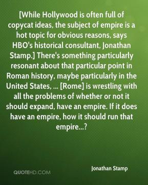 Jonathan Stamp - [While Hollywood is often full of copycat ideas, the ...