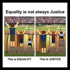 quotes Closest as you can get visually. Equality vs Justice. More