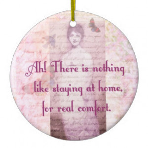 Famous Jane Austen quote about home sweet home Christmas Tree Ornament