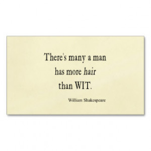 ... Hair than Wit Shakespeare Quote Double-Sided Standard Business Cards