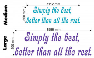 Simply The Best (Tina Turner) Lyric wall decal size chart