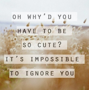 love imagelove quote oh why'd you have to be so cute it's impossible ...