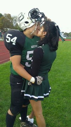 cheerleaders and football players