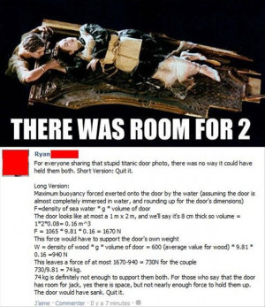 funny titanic room for two on the door
