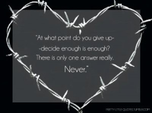 Hasta qué punto te rindes - decides quesuficiente es suficiente?