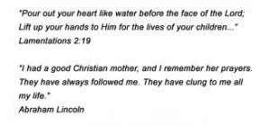 Below is Lincoln's Favorite Prayer Scripture