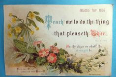 ... Large Religious Motto for 1887 Card Cowslips Book Society | eBay