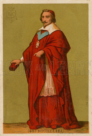 Cardinal Richelieu French educational card published by Hachette c