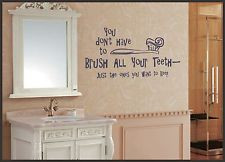 ... YOUR TEETH FUNNY WALL STICKER bathroom Quote Wall Decal Wall Art 046