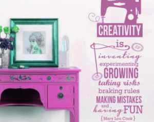 ... Sew Sewing Crafts Saying Vinyl Wall Decals Stickers Art Decor Mural