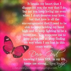 It breaks my heart that I disappoint you.... More