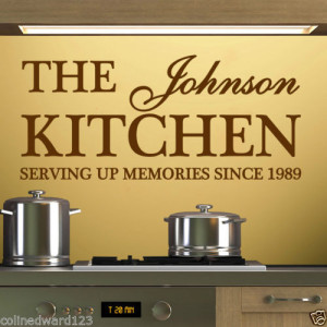 Personalised-Any-Family-Name-Any-Year-Wall-Paper-Quote-Kitchen-Wall ...