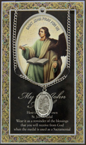 St. John the Evangelist Medal in Pewter with Bi-Fold Prayer Card ...