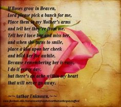 Personalized If Roses Grow In Heaven Prayer Mother Poem
