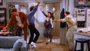 excited seinfeld happy dance exciting animated GIF
