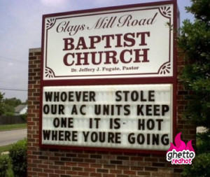 Baptist church sign