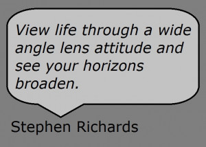 Widen your horizons quote from Stephen Richards