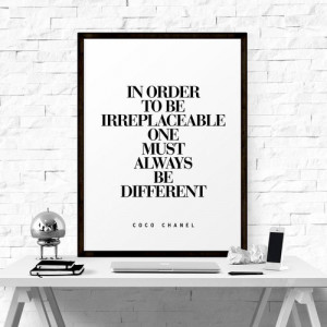 large Art Digital Print Poster Coco Chanel Quote by LifeAndStylePrint