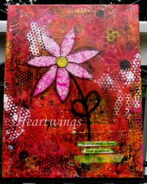 11x14 Original Flower w Quote Mixed Media painting by 3Heartwings, $52 ...