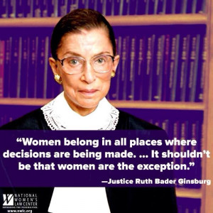 Inspiring quote from Justice Ruth Bader Ginsburg about women