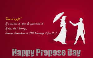 Wallpaper: happy propose day greetings quote love is a gift wallpapers