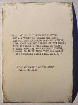 THE J.R.R. TOLKIEN Typewriter quote on 5x7 by WritersWire on Etsy