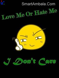 Love Me Hate Me,I Don’t Care ~ Attitude Quote