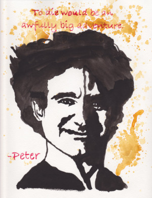 Robin Williams Peter Pan Hook 9x12 Quote Watercolor Print